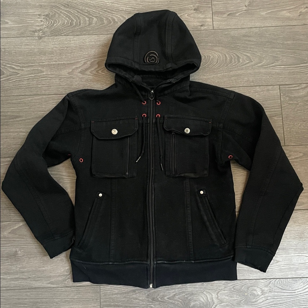 Lululemon black red Zip up hoodie jacket size small